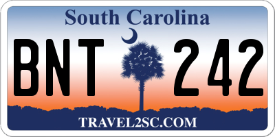 SC license plate BNT242