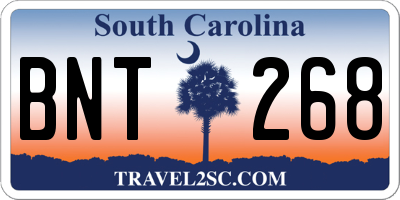 SC license plate BNT268