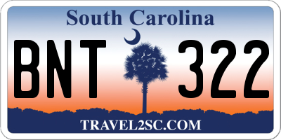 SC license plate BNT322