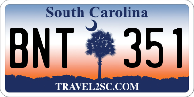 SC license plate BNT351