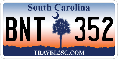 SC license plate BNT352
