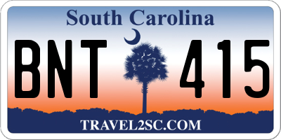 SC license plate BNT415