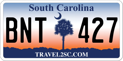 SC license plate BNT427