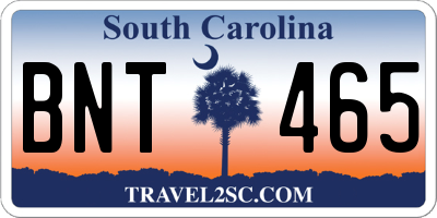SC license plate BNT465