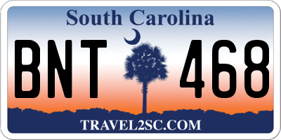 SC license plate BNT468