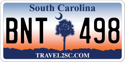 SC license plate BNT498