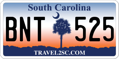 SC license plate BNT525