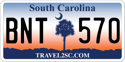 SC license plate BNT570