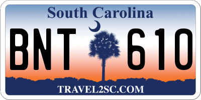 SC license plate BNT610