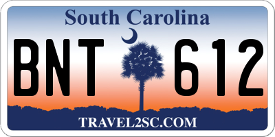 SC license plate BNT612