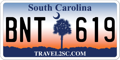 SC license plate BNT619