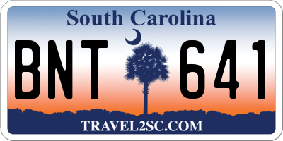SC license plate BNT641
