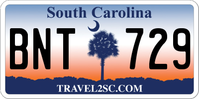 SC license plate BNT729