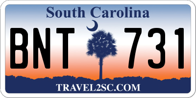 SC license plate BNT731