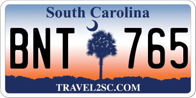 SC license plate BNT765