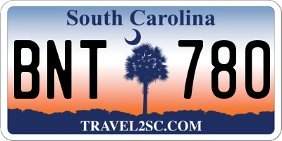 SC license plate BNT780