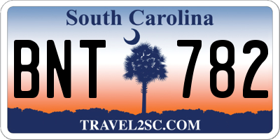 SC license plate BNT782