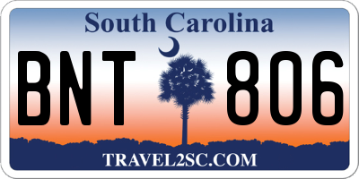 SC license plate BNT806