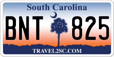 SC license plate BNT825