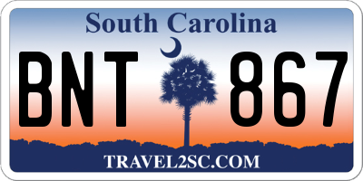 SC license plate BNT867