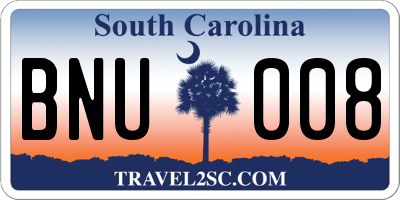 SC license plate BNU008