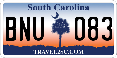 SC license plate BNU083