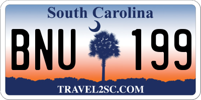 SC license plate BNU199