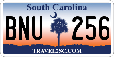 SC license plate BNU256