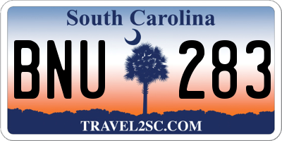 SC license plate BNU283