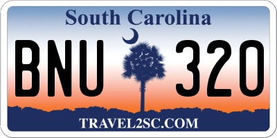 SC license plate BNU320