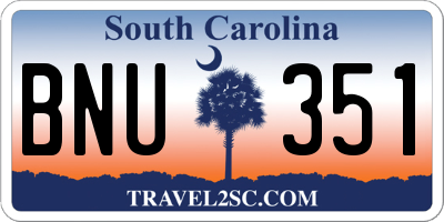 SC license plate BNU351