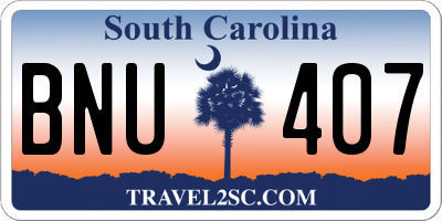 SC license plate BNU407