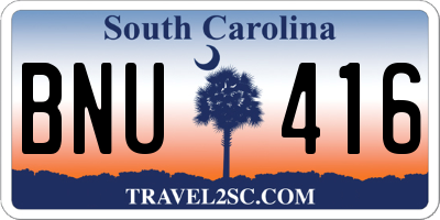 SC license plate BNU416
