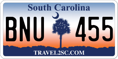 SC license plate BNU455