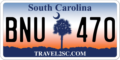 SC license plate BNU470