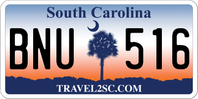 SC license plate BNU516