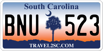 SC license plate BNU523