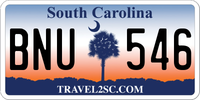 SC license plate BNU546