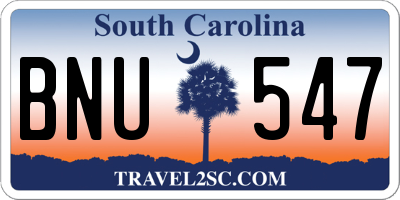 SC license plate BNU547
