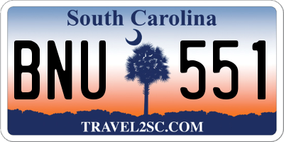 SC license plate BNU551
