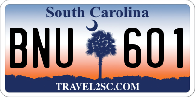 SC license plate BNU601
