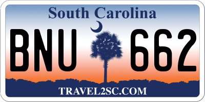 SC license plate BNU662