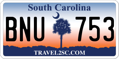 SC license plate BNU753