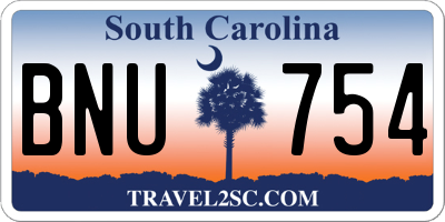 SC license plate BNU754