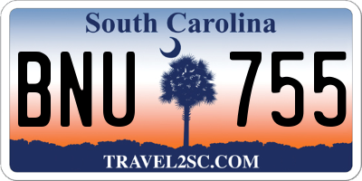 SC license plate BNU755
