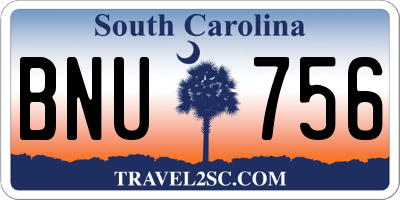 SC license plate BNU756