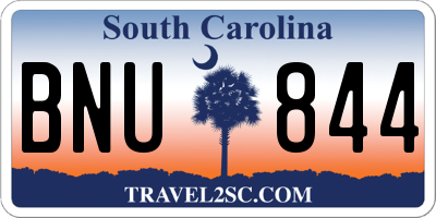 SC license plate BNU844