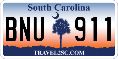 SC license plate BNU911