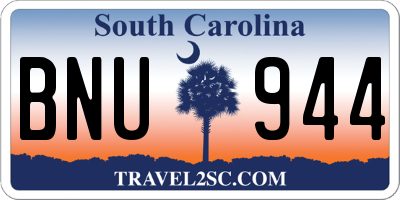 SC license plate BNU944