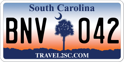 SC license plate BNV042